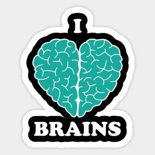 I Heart Brains Sticker